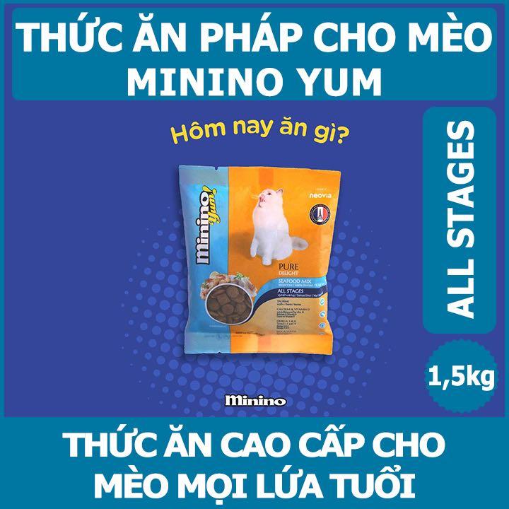 [PHÁP] Minino - Thức Ăn Hạt Cho Mèo Mọi Lứa Tuổi - Gói 1,5kg