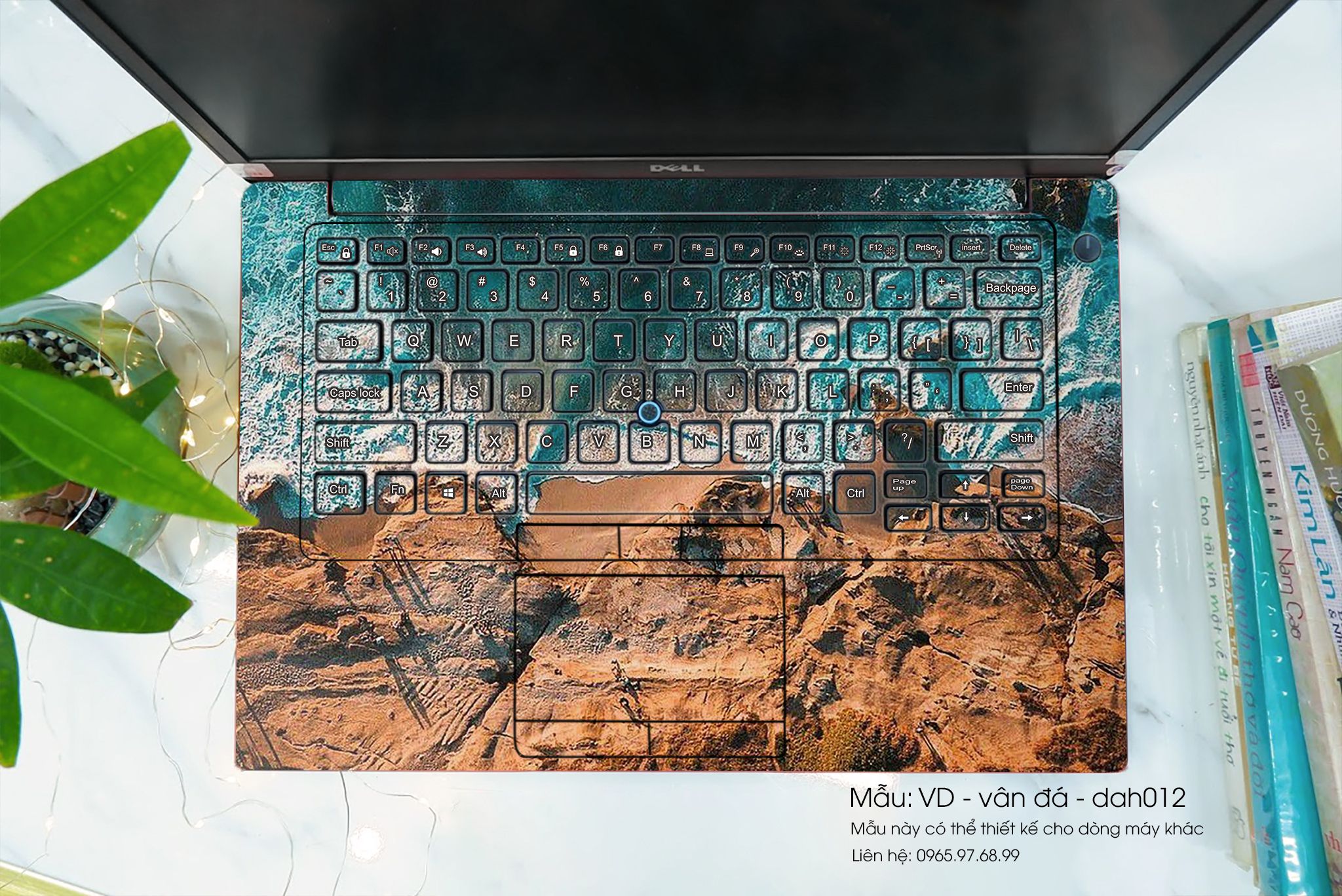 Decal Skin dán Laptop HP mẫu vân đá (inbox mã máy cho shop)