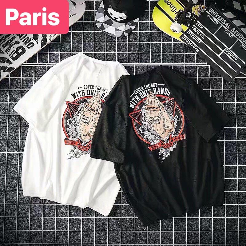ÁO THUN NAM NỮ BÀN TAY SÁM HỐI FORM RỘNG TAY LỠ HOT HÀN QUỐC SÀNH ĐIỆU MẠNH MẼ VẢI DÀY MIN - PARIS FASHION
