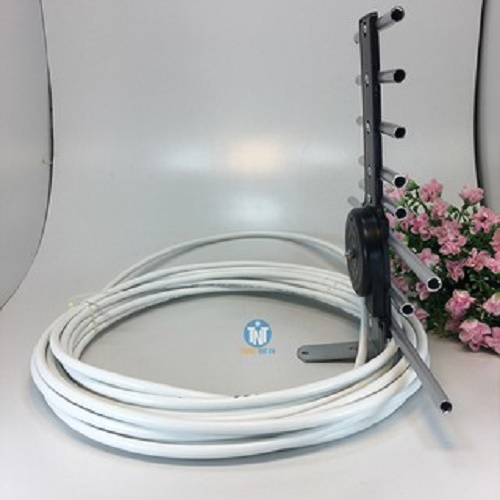 Anten thu sóng DVB T2 + 15m dây cáp + Jack nối