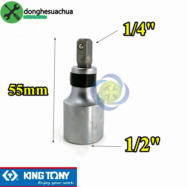 Đầu chuyển 1/2 sang 1/4 kingtony 414808s-25 loại ngắn