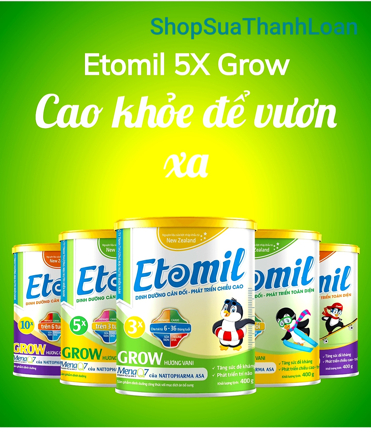 [HSD T10-2024] SỮA BỘT ETOMIL 5X GROW - LON 700G.