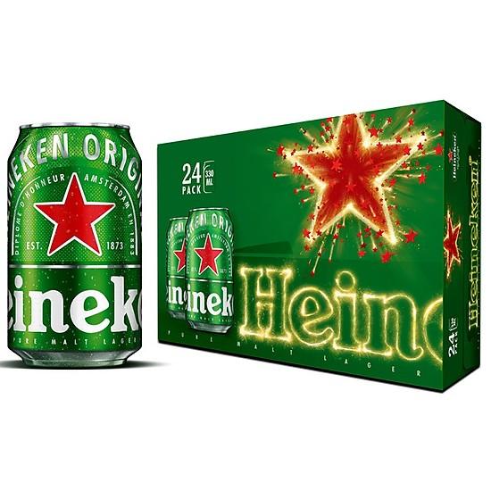 Thùng bia Heineken 24 Lon Date 08/2020