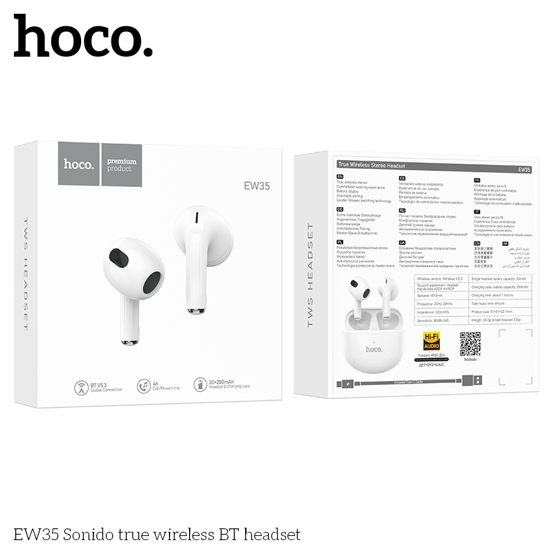 Tai nghe Bluetooth TWS Hoco EW35 W5.3, pin 4H - NHẤT TÍN Computer