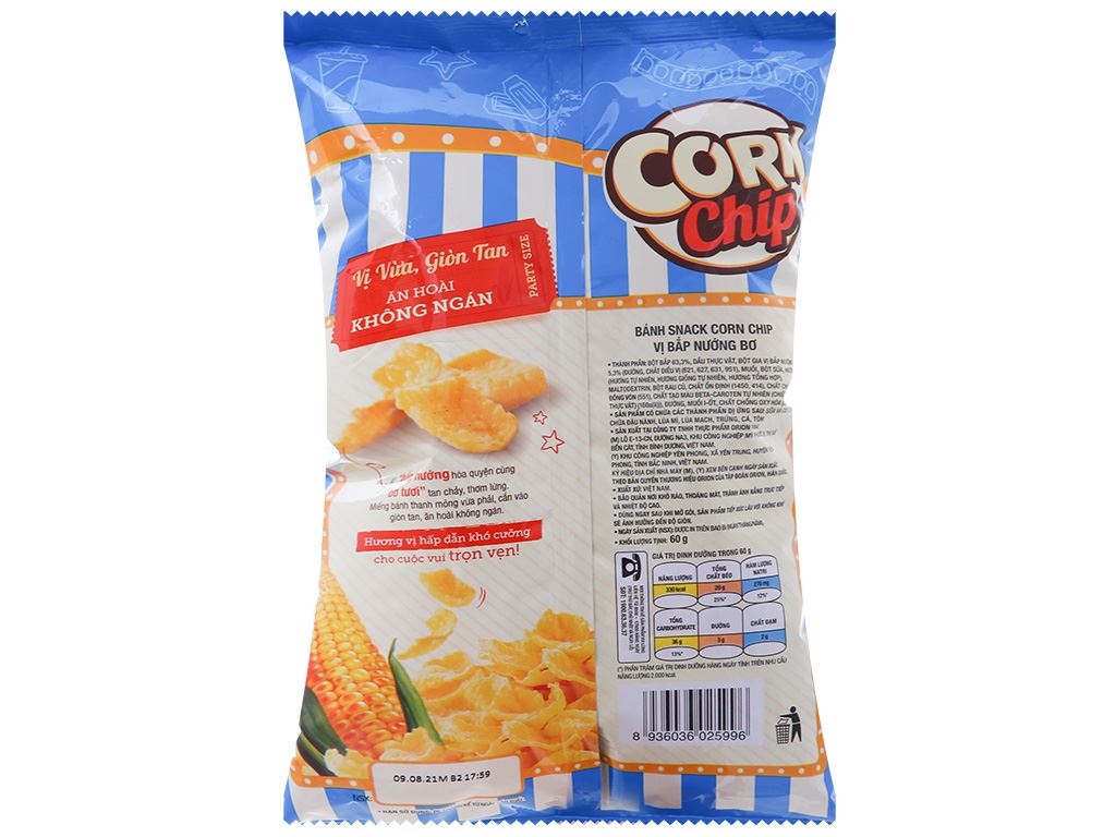 Snack vị bắp nướng bơ Corn Chip gói 70g