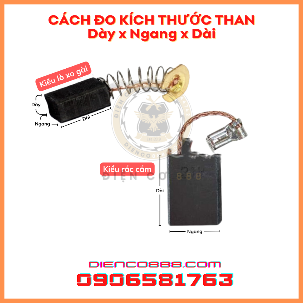 Chổi than DCA 411A (ASM100A) 6x9x12mm