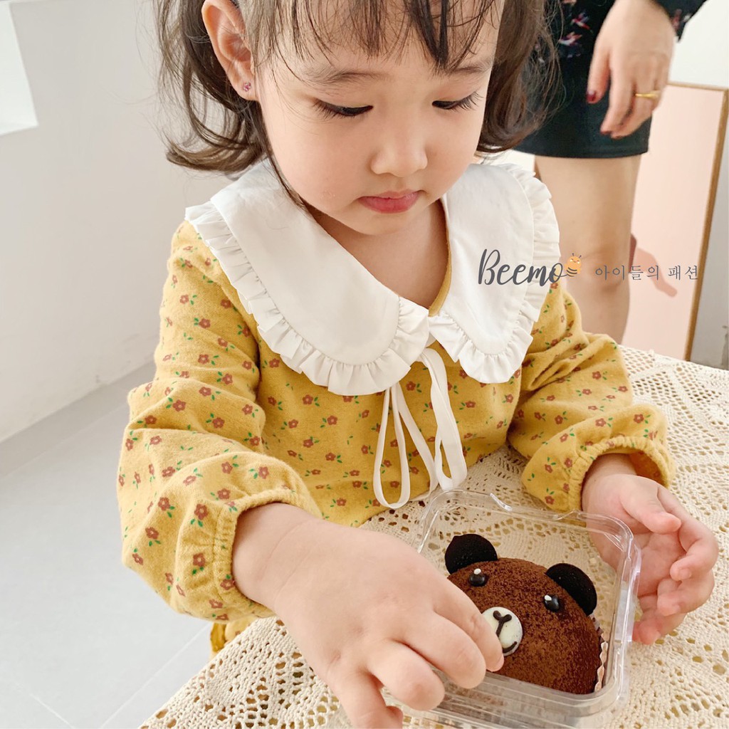 Váy bé gái hoa nhí cổ sen bèo Beemo 20V020