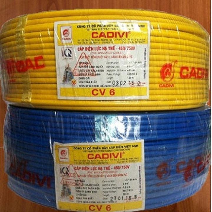 [HCM]DÂY ĐIỆN CADIVI CV 6.0 DÂY ĐƠN CUỘN 100 MÉT