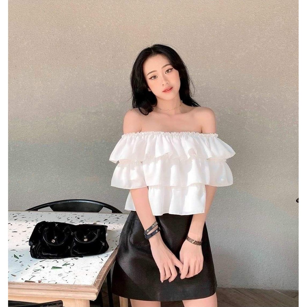 Áo trễ vai bánh bèo tay rời KAN0321