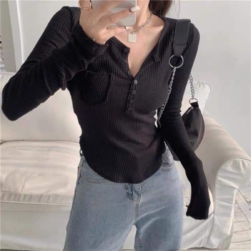 Áo len tăm nữ dáng VẠT BẦU MẪU MỚI