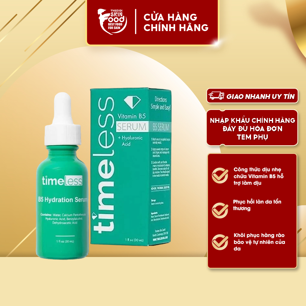 Tinh Chất Làm Dịu, Phục Hồi Da Timeless Vitamin B5 Serum 30ml