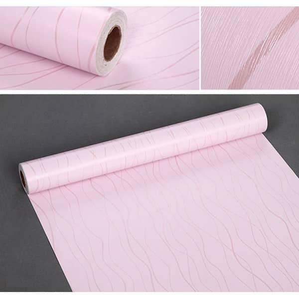 10m giấy dán tường hình sóng hồng ( cuộn dài 10m, khổ rộng 45cm, giấy có keo sẵn)