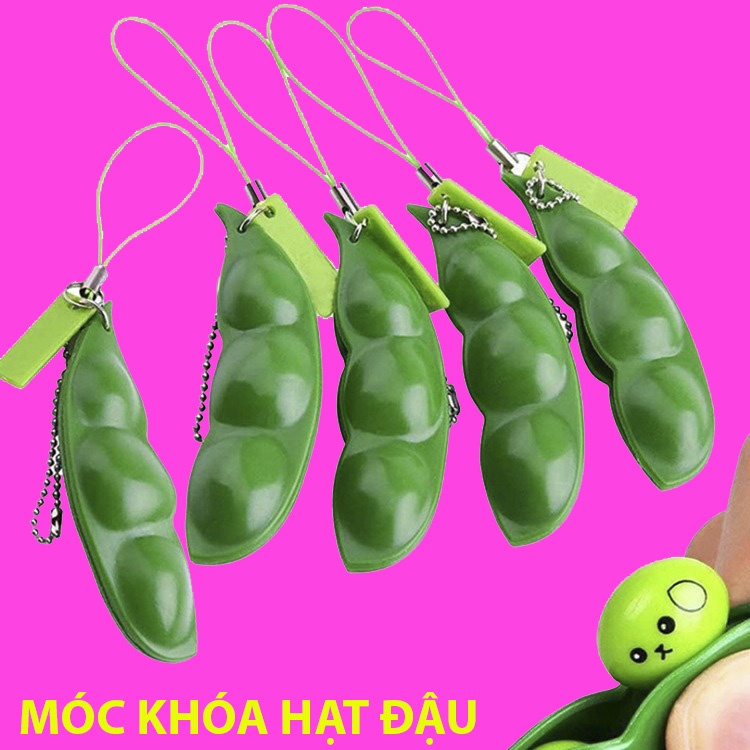 Móc khóa hạt đậu bóp xả stress hiệu quả