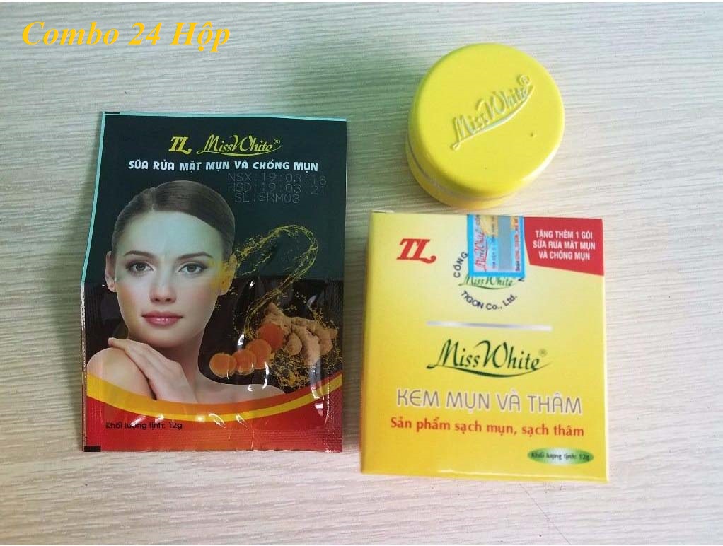 Combo 24 Hộp Kem Mụn - Ngừa Thâm Miss White - 12g - Công Ty