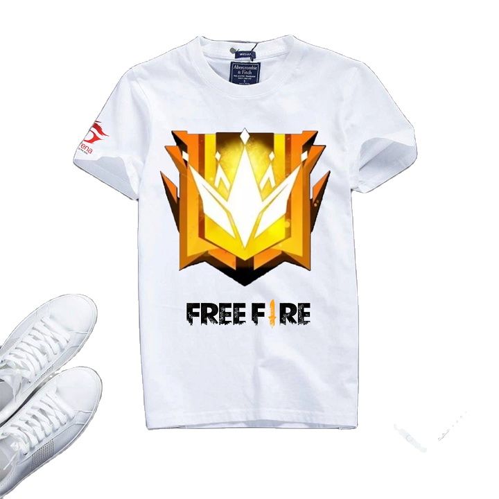 Áo Thun Free Fire màu trắng in logo rank thách đấu