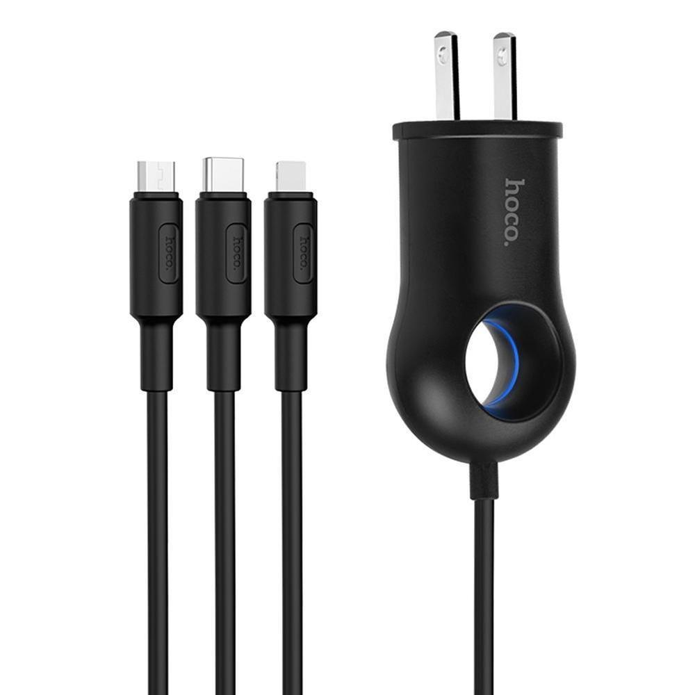 Bộ Sạc Nhanh Hoco C44 Liền Dây 3 Trong 1 Đầu Lightning/Micro/Type C