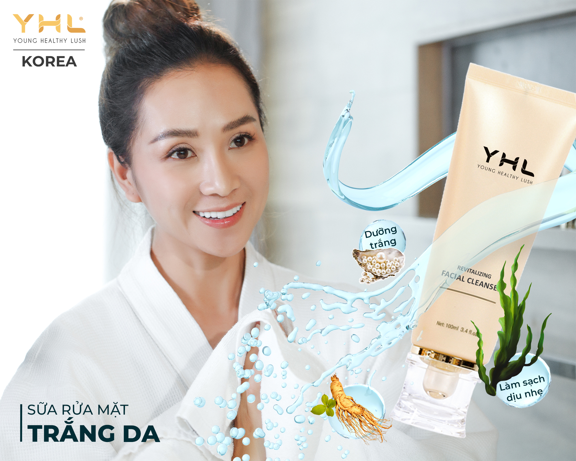 Sữa rửa mặt nhân sâm tảo biển YHL