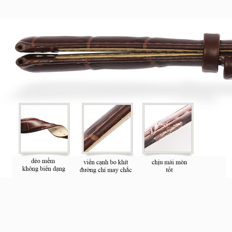 Dây đồng hồ da cao cấp SIZE 18mm (nâu-B805)