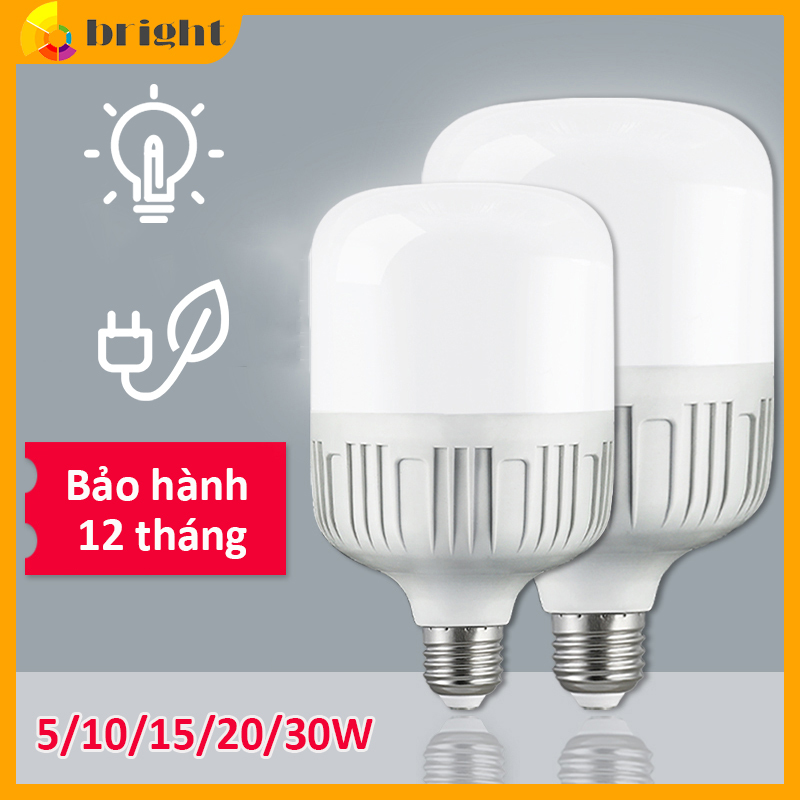 Bóng đèn LED trụ tròn tiết kiệm điện e27 chống thấm nước công suất cao siêu sáng(Ánh sáng Trắng-bảo hành 12 tháng)