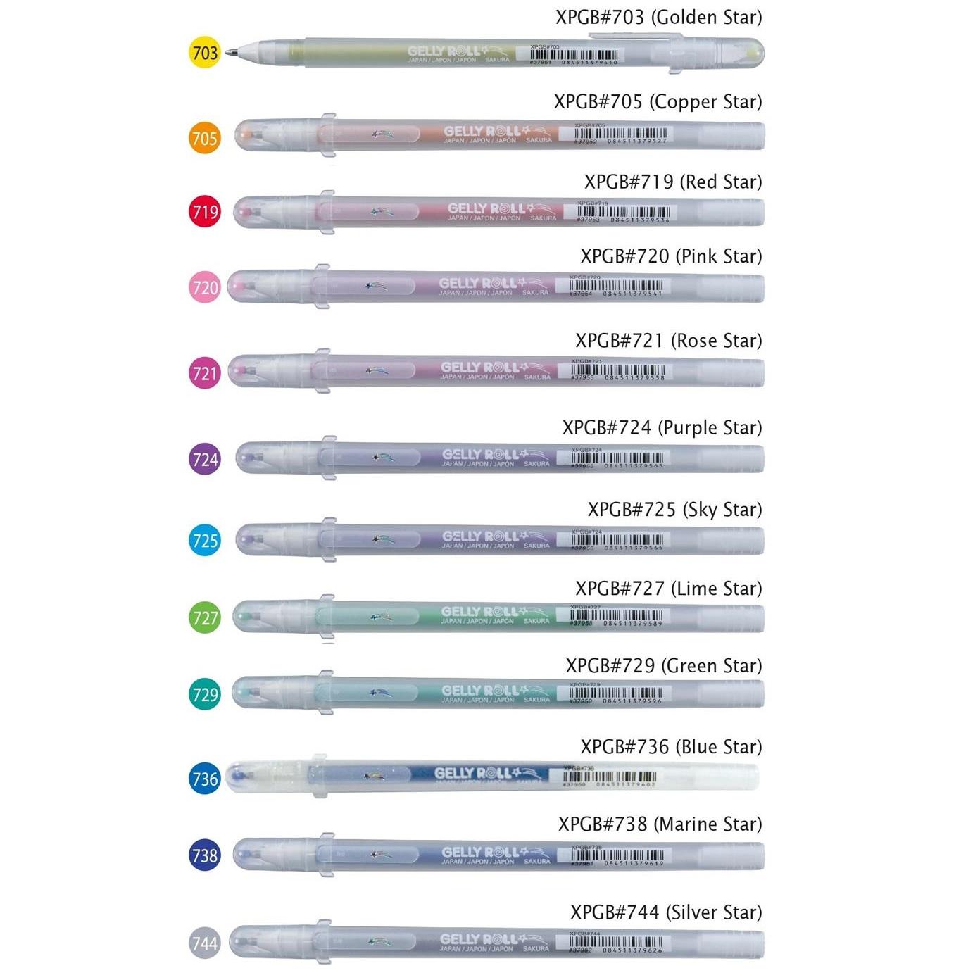 [HCM]BÚT GEL SAKURA GELLY ROLL STARDUST (BÚT NHŨ ÁNH SAO CHỌN MÀU)