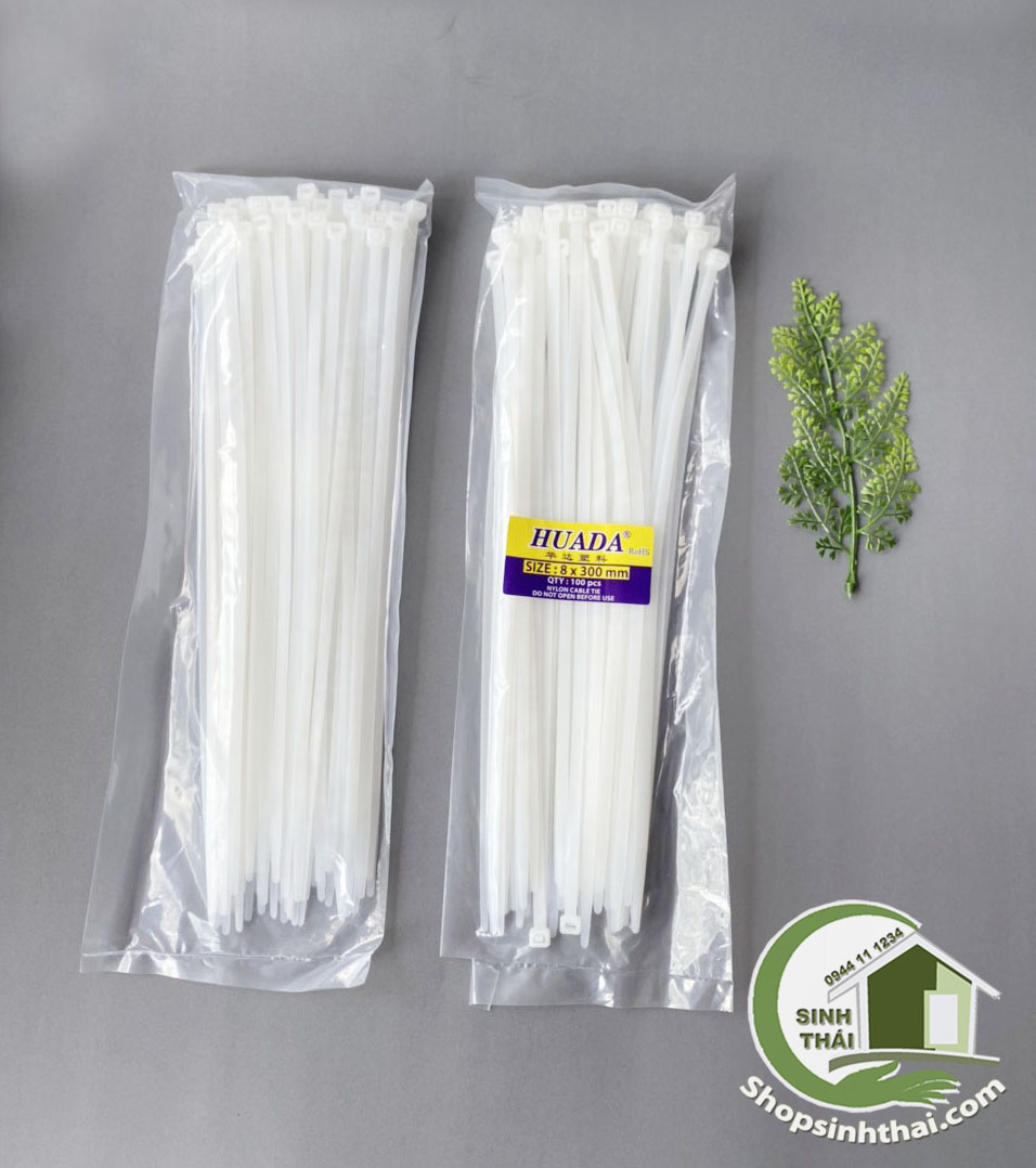 Dây rút nhựa dài 30cm, dây thít màu trắng cột dây điện, cột lan, bịch 100 cái dây gút