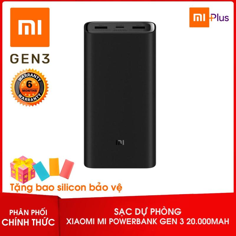 Giá Pin sạc dự phòng Xiaomi Mi Power Bank Gen 3 20000mAh + Tặng bao silicon bảo vệ