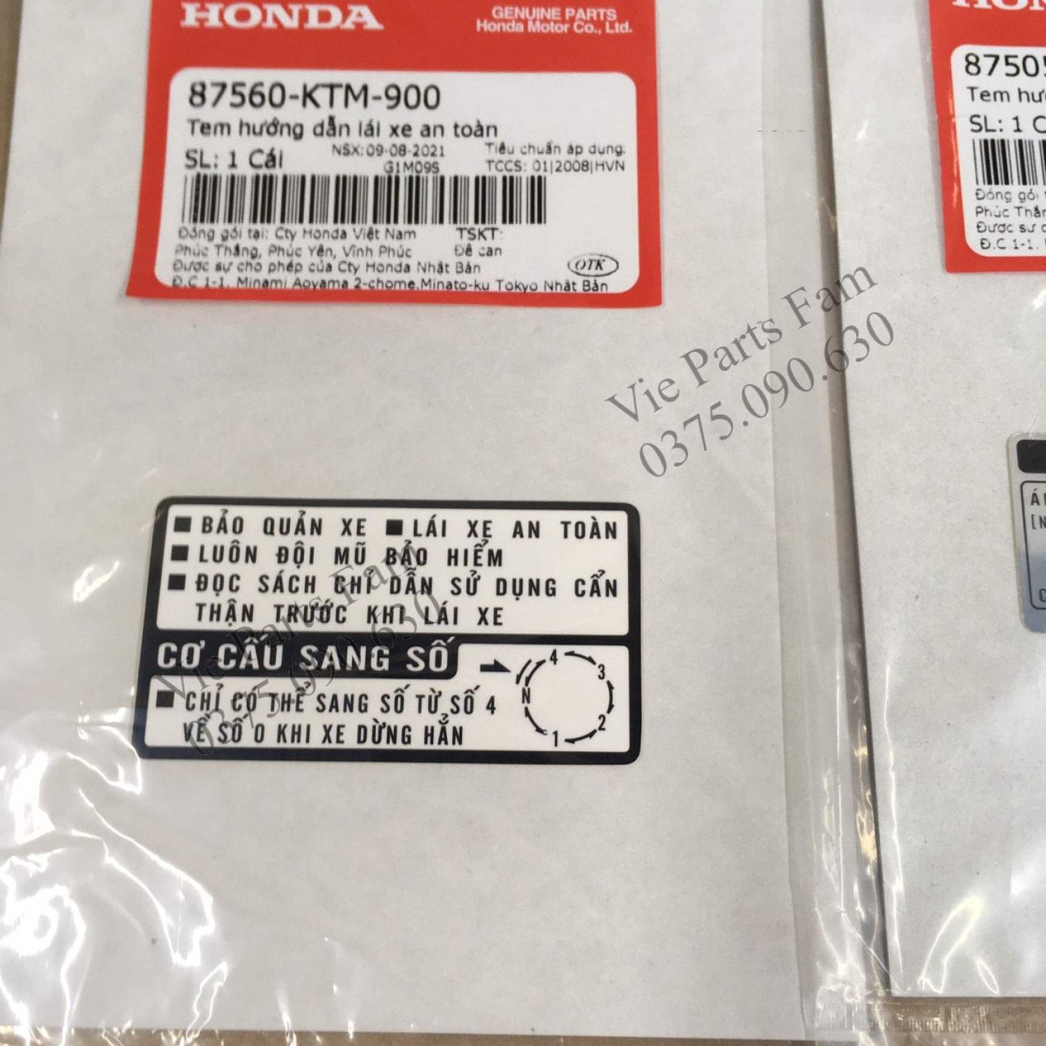 Combo bộ tem thông số Future Neo (bộ 7 tem), hàng din Honda mới 100%