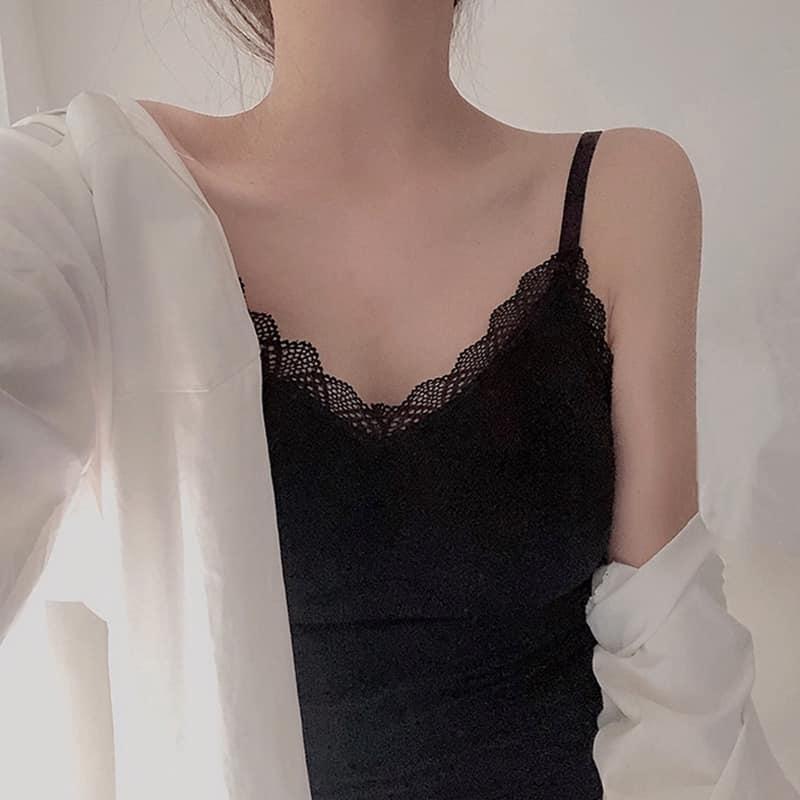 Áo bra dáng dài viền ren