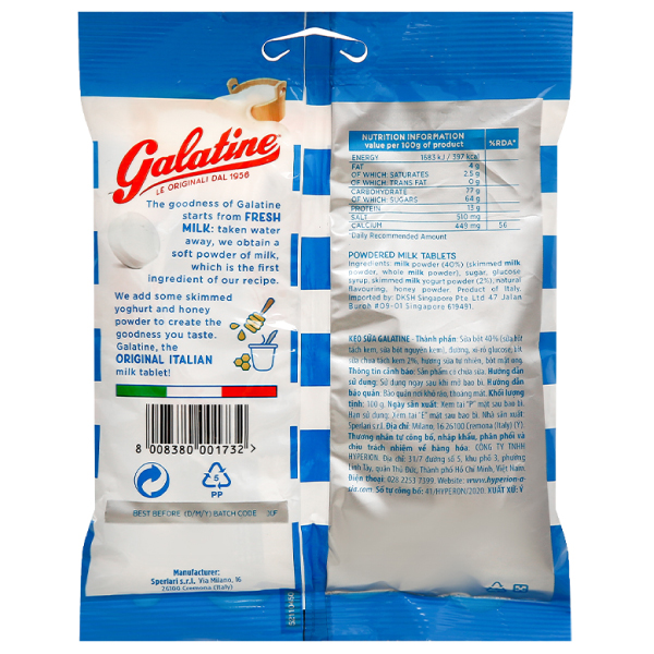 Kẹo sữa Galatine gói 100g
