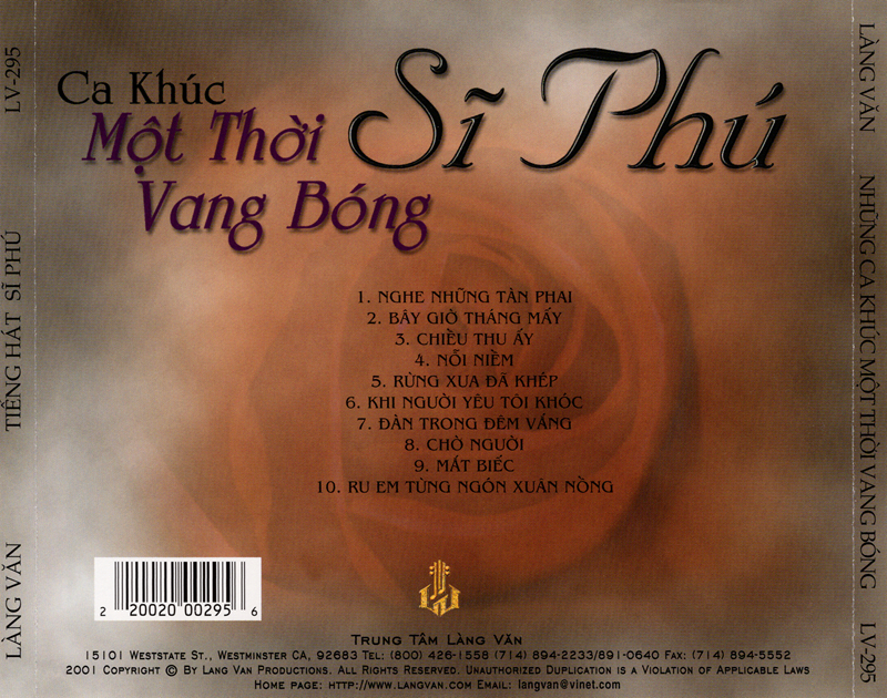 Làng Văn CD295 - Sĩ Phú - Ca Khúc Một Thời Vang Bóng