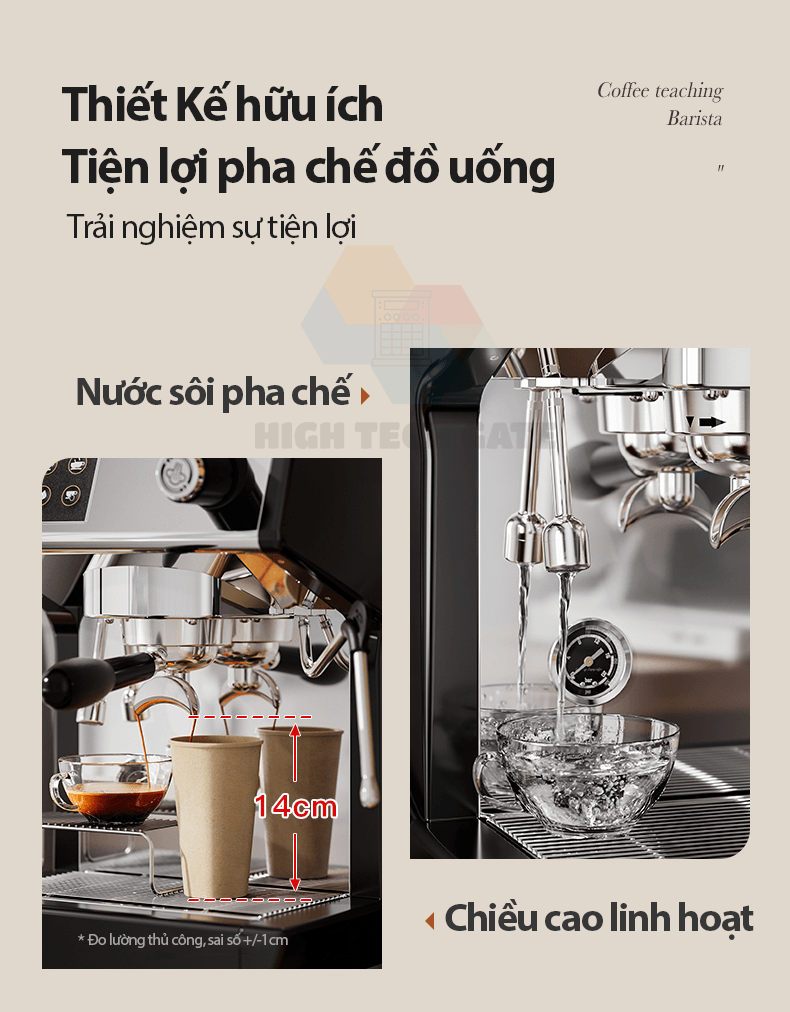 Máy pha cà phê chuyên nghiệp Gemilai CRM3200D năng suất 150 cúp, chuyên gia Espresso cho quán cafe, takeaway, nhà hàng, hàng chính hãng
