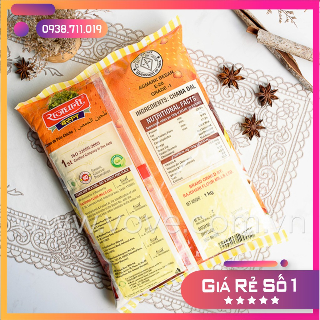 Bột đậu gà Ấn Độ Besan Rajdhani gói 1kg [VOVEDACSAN]