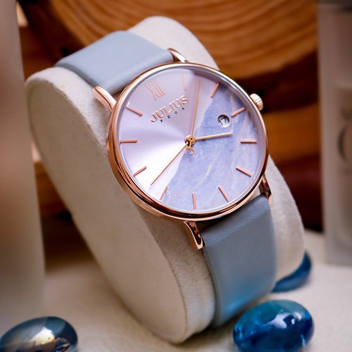 Đồng Hồ Nữ JA-1312C Julius Hàn Quốc Dây Da (Hồng)