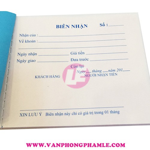 Biên nhận 2 liên nhỏ 9 x 12 cm