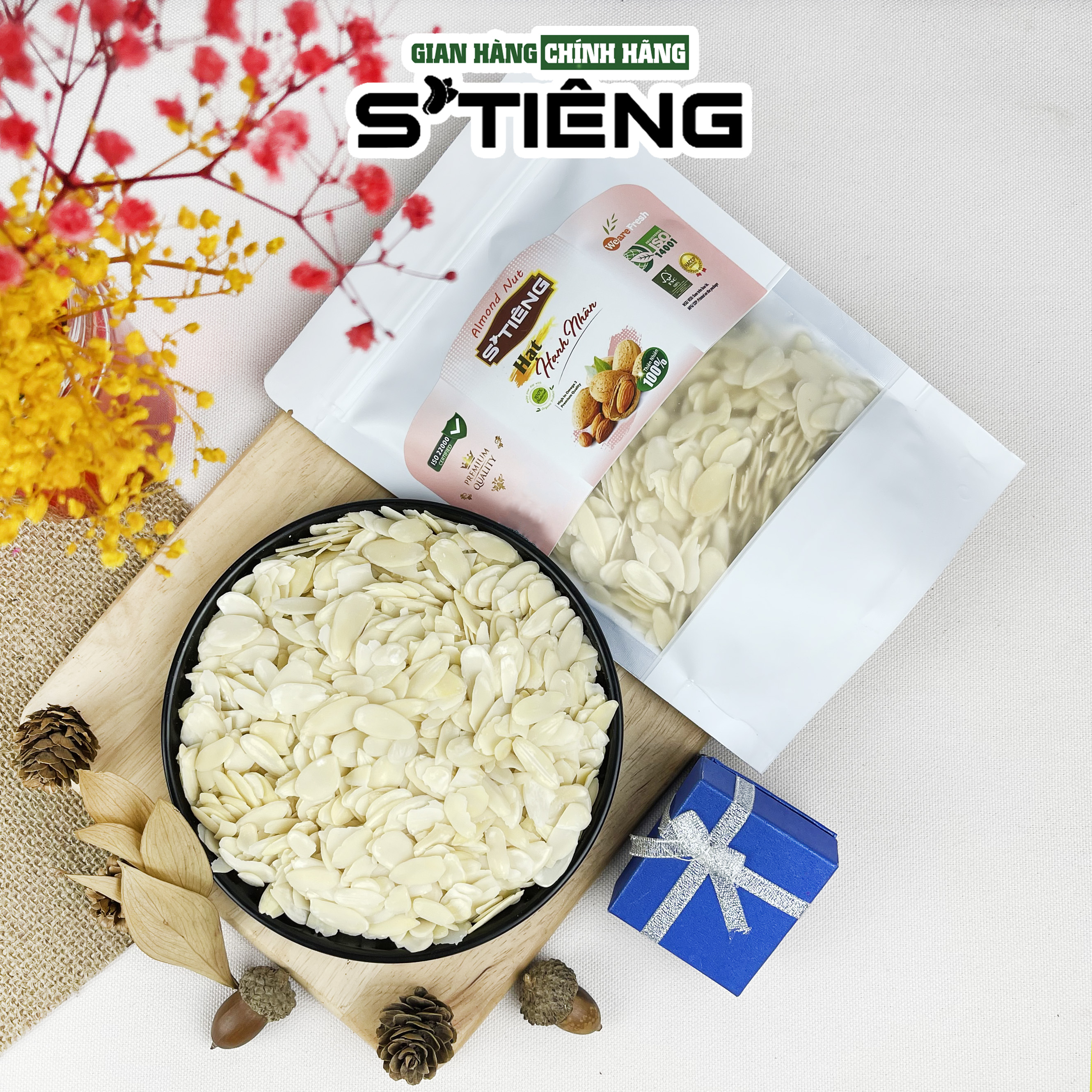 Hạt Hạnh Nhân Cắt Lát Tươi Sống STIÊNG
