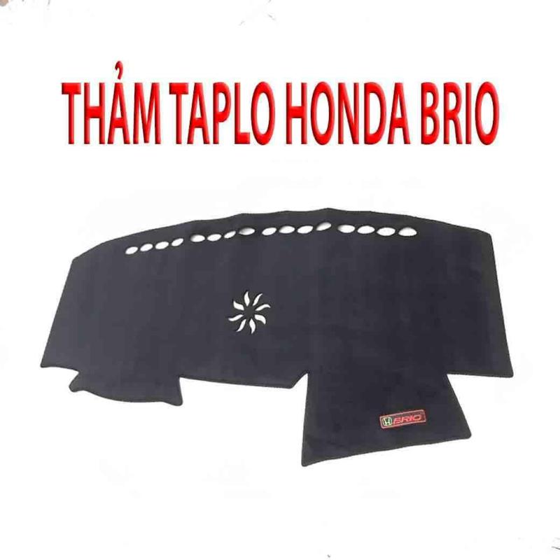 Thảm Taplo Cho Xe Honda Brio - Thảm Taplo Da Carbon Cao Cấp Cho Ô Tô - Chống Nắng Cách Nhiệt, Chống Thấm Nước Tuyệt Đối - Tặng Túi Thơm Cây Thông Thơm Treo Xe
