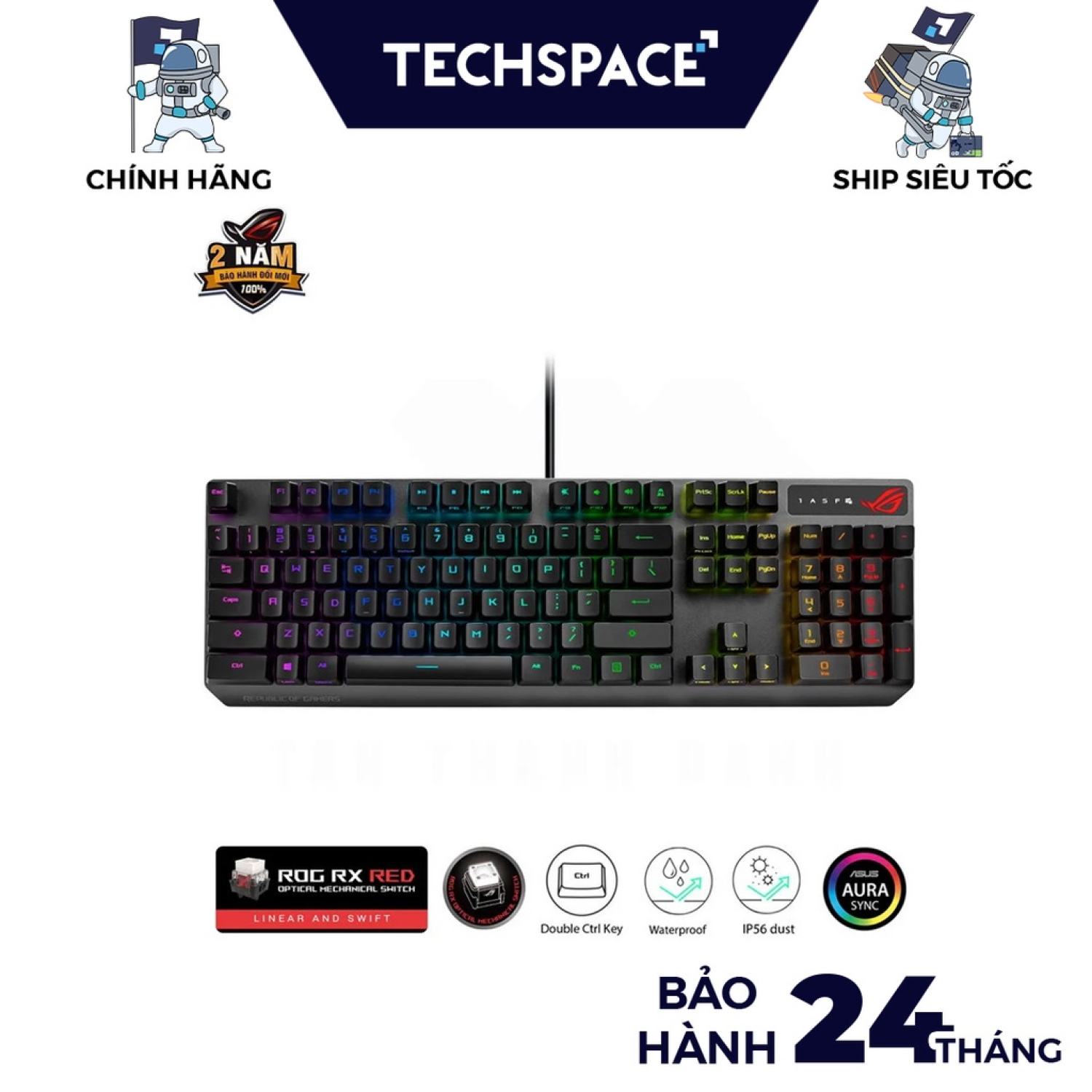 Bàn phím Asus ROG Strix Scope RX PBT 2022 (Hàng chính hãng) -Bảo hành 24 tháng