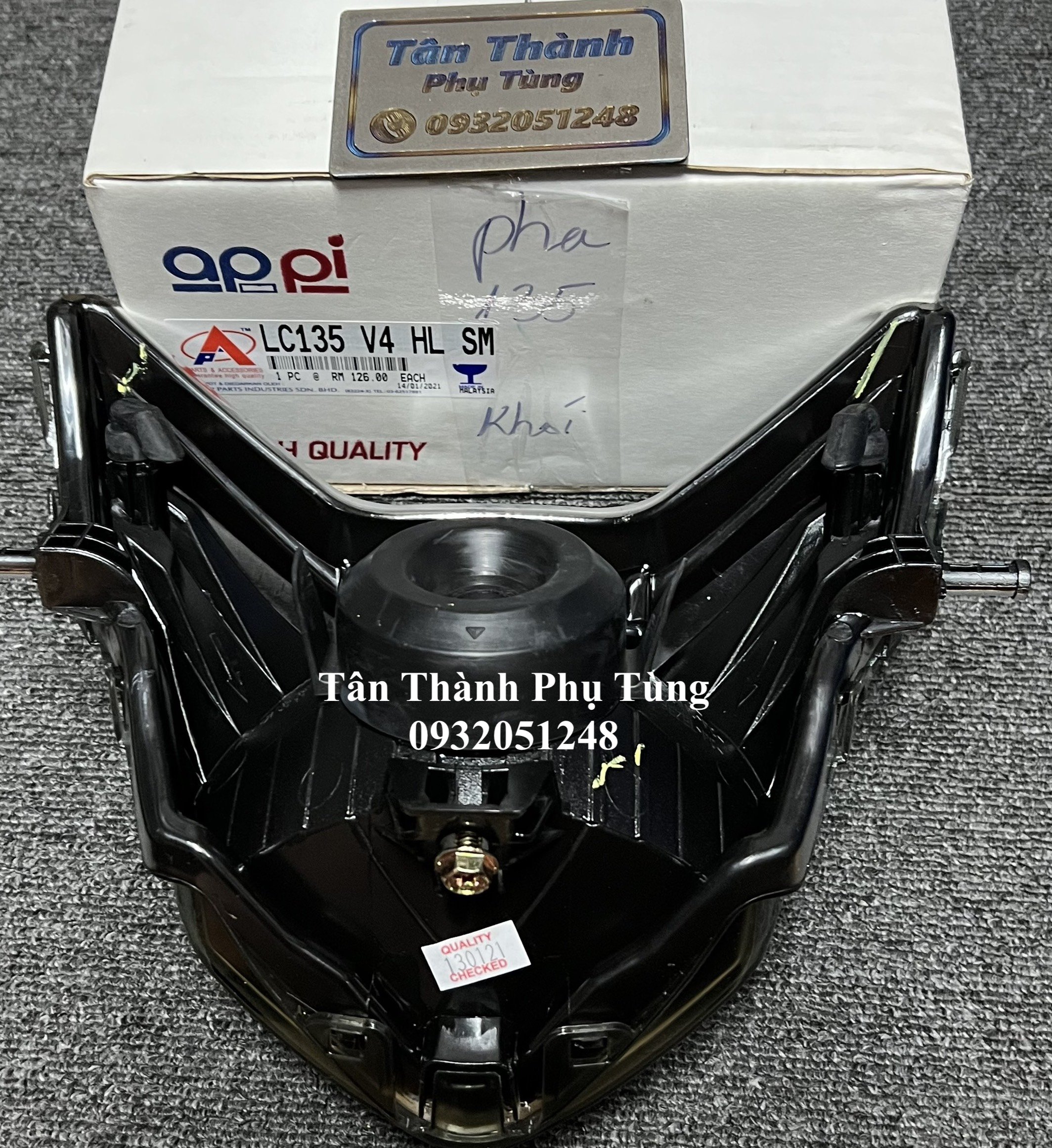 Pha đèn Appi Exciter 135 2011-2014 - Màu Khói hàng Malai