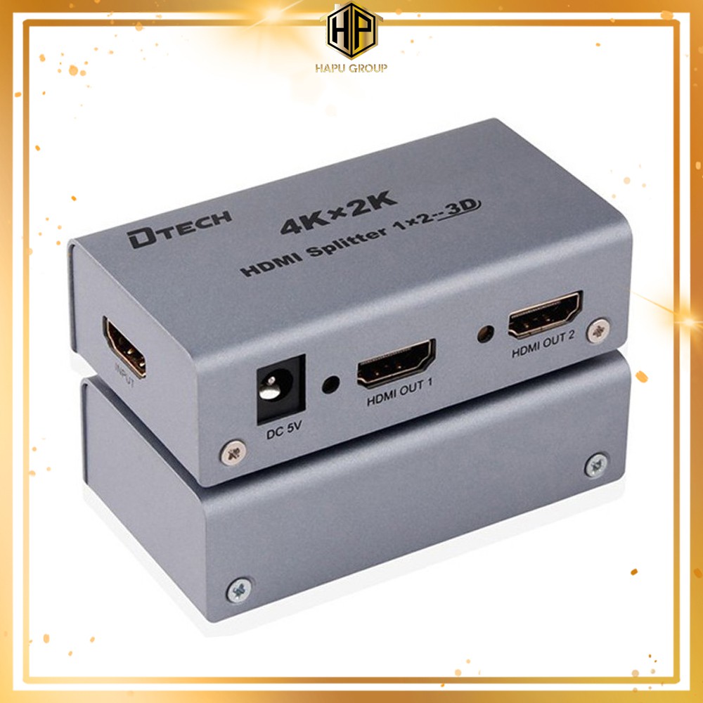 Bộ chia hdmi 1 ra 2 dtech dt-7142 hỗ trợ 4k2k chính hãng - hapugroup