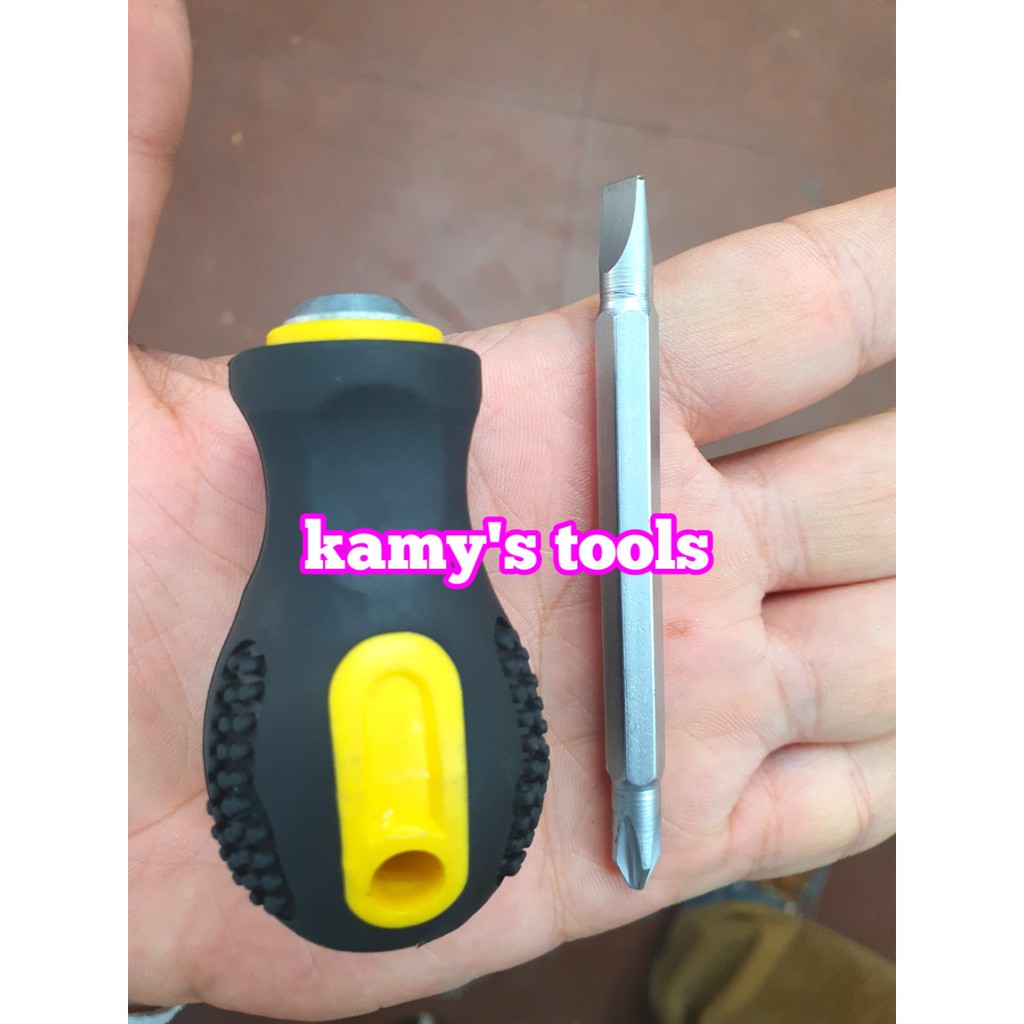 [HCM]Tua vít lùn 2 đầu cán gai cao su 6.3mm dài 38mm tô vít