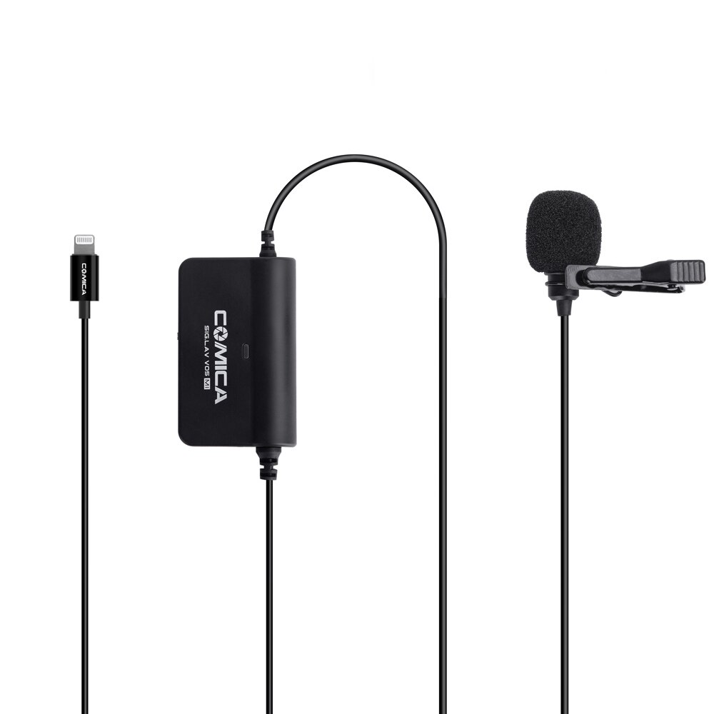 Micro cài áo có dây thu âm cổng lightning cho iPhone Comica CVM-Sig.Lav V05 MI