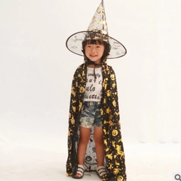 [Chọn màu] Set Nón và Áo choàng phù thủy hóa trang halloween cho bé từ 3 tuổi đến 15 tuổi
