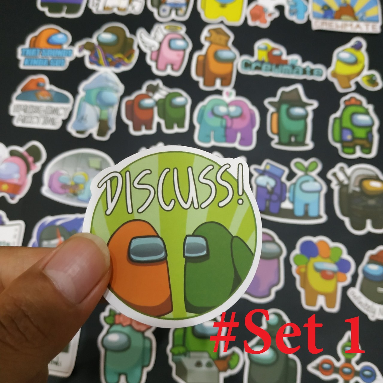 Set 45 sticker graffiti among us không thấm nước