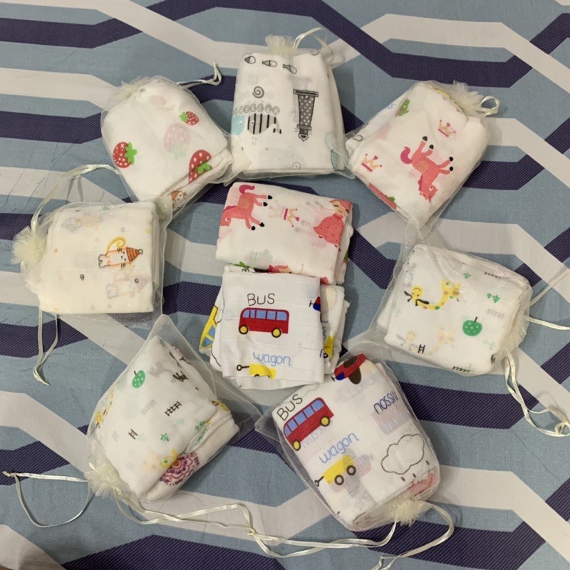 Set 10 khăn xô sữa sợi tre túi lưới