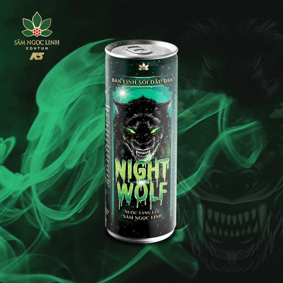 {Lon lẻ} Nước Tăng Lực NightWolf Sâm Ngọc Linh 320Ml/Lon