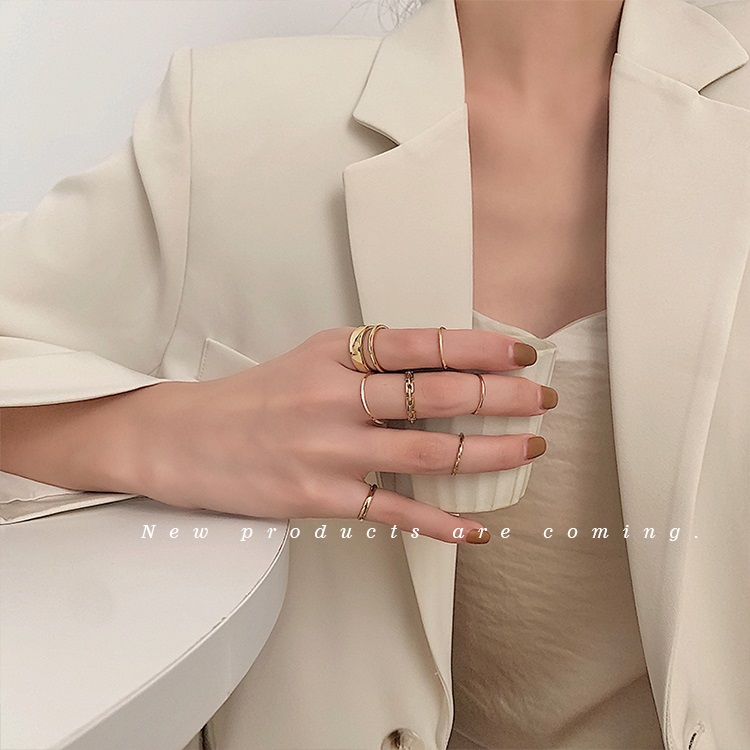 [HCM]Set nhẫn 7 món phong cách midi ring mới lạ