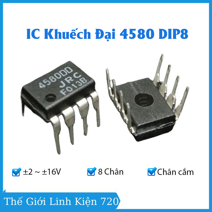 Ic khuếch đại jrc4580 dip8