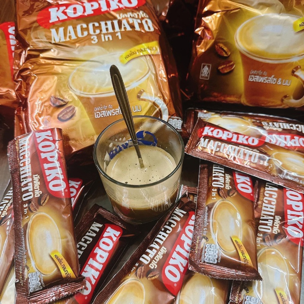 Cà Phê Sữa Hòa Tan Kopiko Macchiato 3in1 Thái Lan Cafe [Bịch 20 Gói]