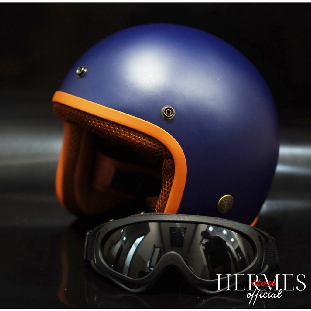 ✟✤♝  Nón mũ bảo hiểm xe máy nam nữ nửa đầu CHÍNH HÃNG CAO CẤP BAO ĐẬP 3/4 lót nâu UV   MÀU SƠN NHÁM By Hermes Helmet