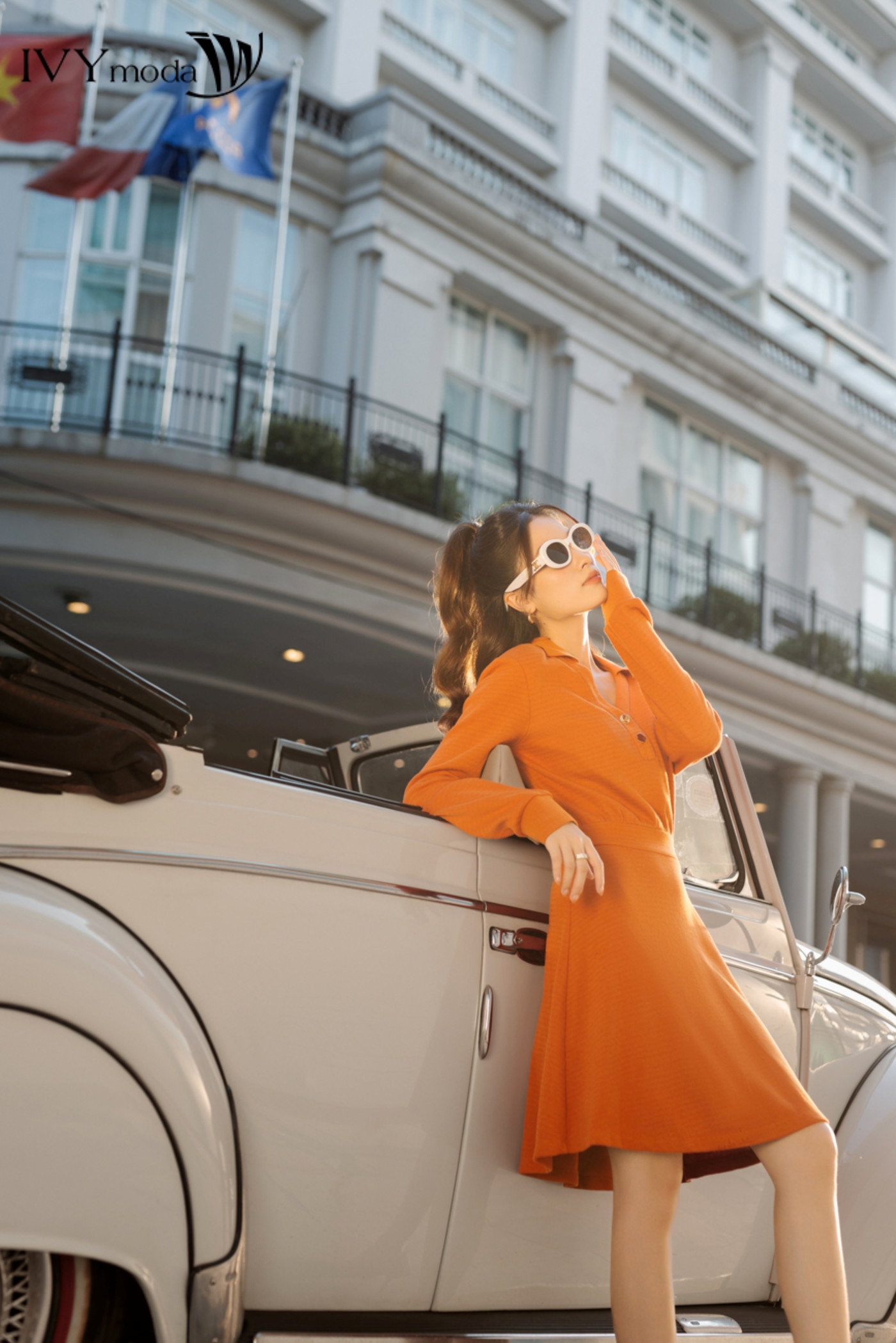 Đầm len dáng xòe IVY moda MS 42M7986